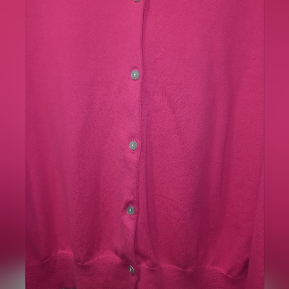 Lands End Button Down Pink Cardigan size LP - Picture 4 of 9